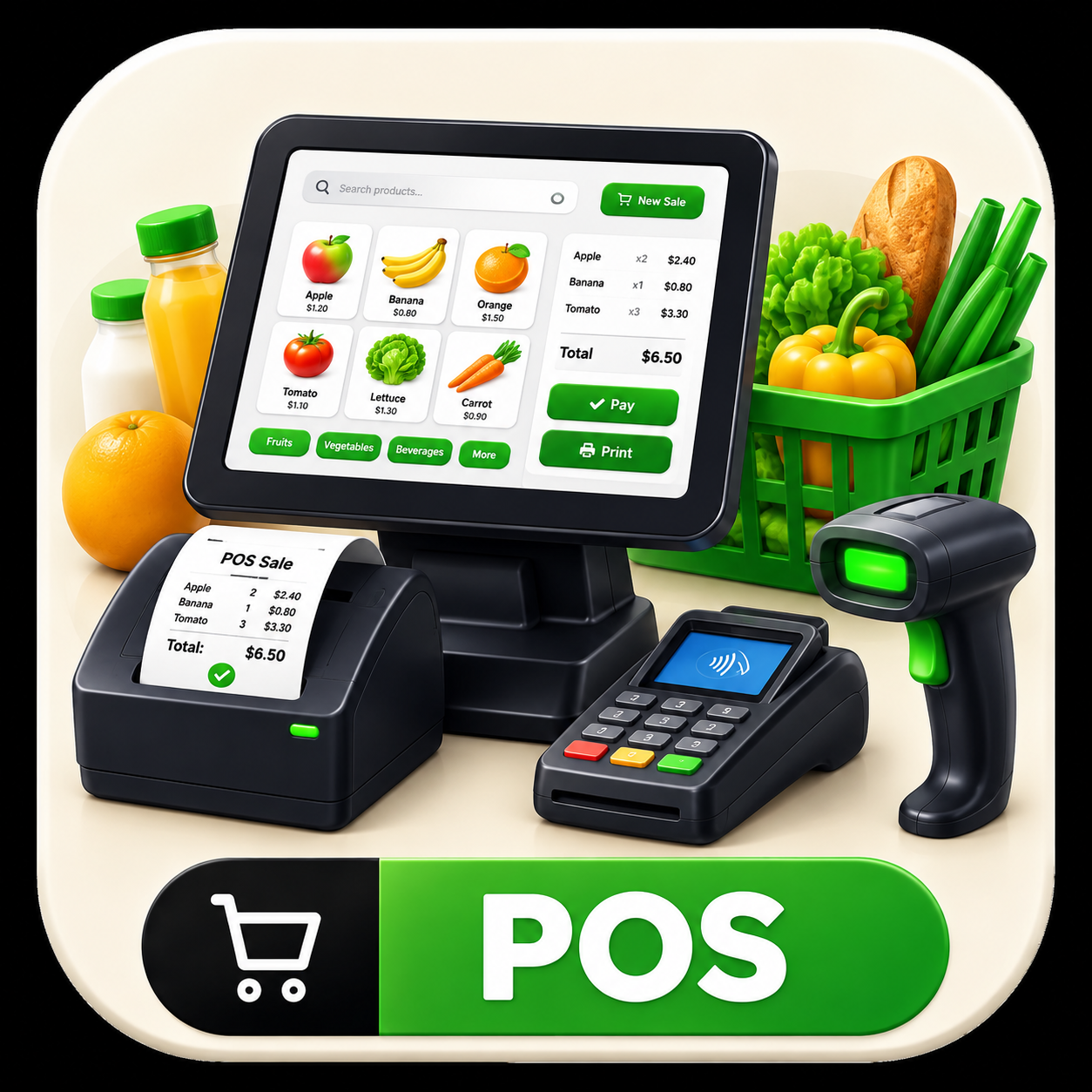 OLINK POS — نسخة سطح المكتب للسوبرماركت